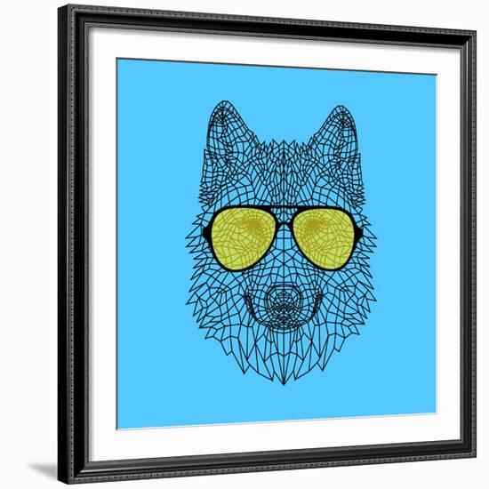 Woolf in Yellow Glasses-Lisa Kroll-Framed Art Print