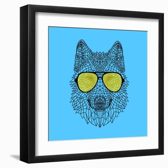 Woolf in Yellow Glasses-Lisa Kroll-Framed Art Print