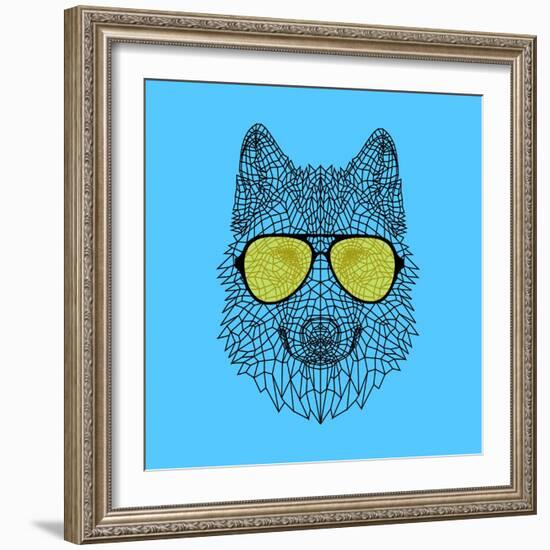 Woolf in Yellow Glasses-Lisa Kroll-Framed Art Print