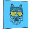 Woolf in Yellow Glasses-Lisa Kroll-Mounted Art Print