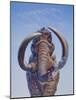 Woolly Mammoth Charging, Pleistocene Epoch-null-Mounted Art Print