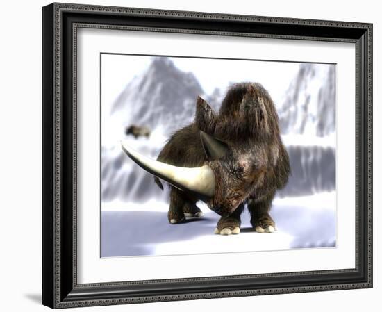 Woolly Rhinoceros-Christian Darkin-Framed Photographic Print