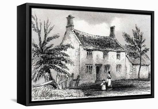 Woolsthorpe Manor, Near Grantham, Lincolnshire, Birthplace of Sir Isaac Newton, 1840-null-Framed Premier Image Canvas