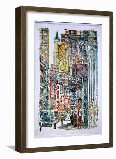 Woolworth Building and Mercer St.,1996(monoprint-Anthony Butera-Framed Giclee Print