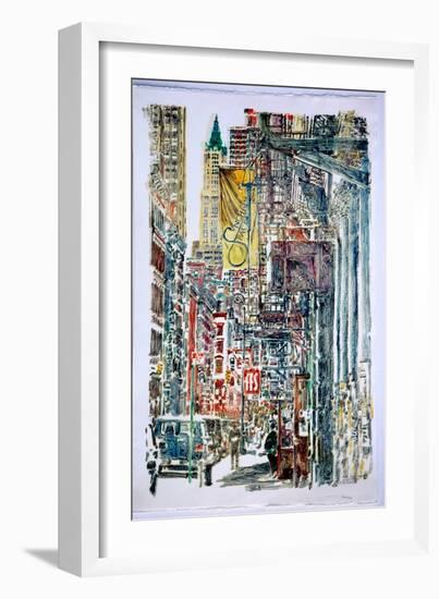 Woolworth Building and Mercer St.,1996(monoprint-Anthony Butera-Framed Giclee Print