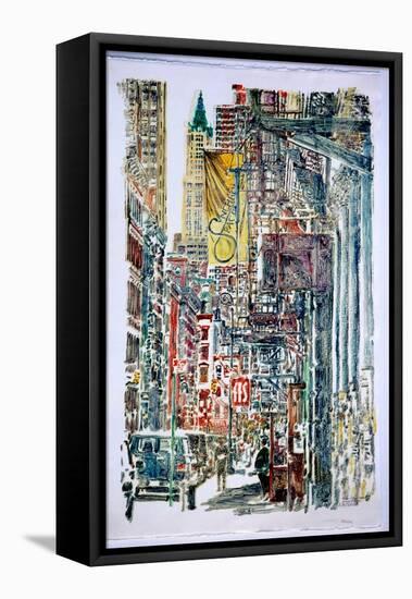 Woolworth Building and Mercer St.,1996(monoprint-Anthony Butera-Framed Premier Image Canvas