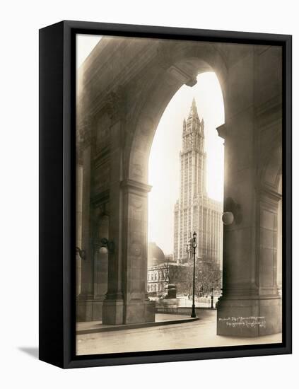 Woolworth Building Through Arch-null-Framed Premier Image Canvas