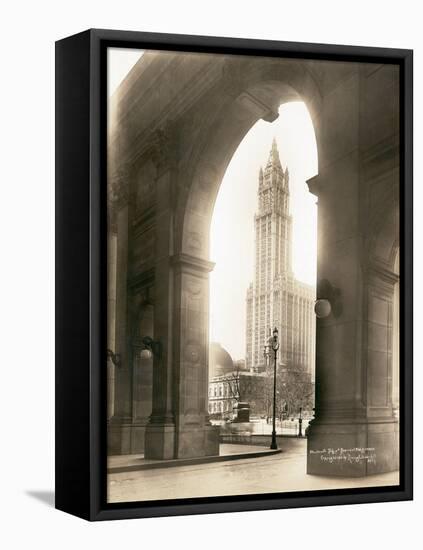 Woolworth Building Through Arch-null-Framed Premier Image Canvas