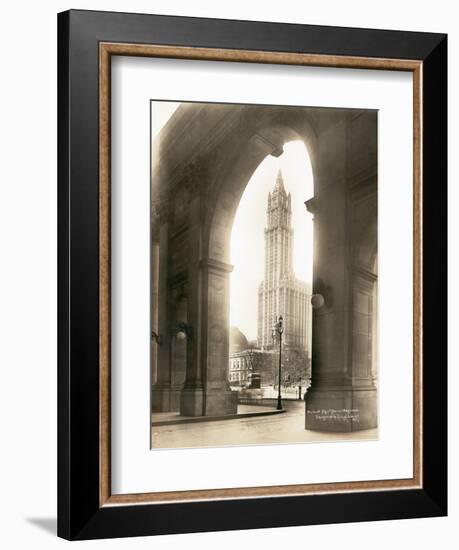 Woolworth Building Through Arch-null-Framed Photographic Print