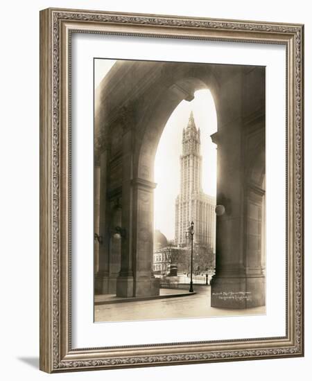 Woolworth Building Through Arch-null-Framed Photographic Print