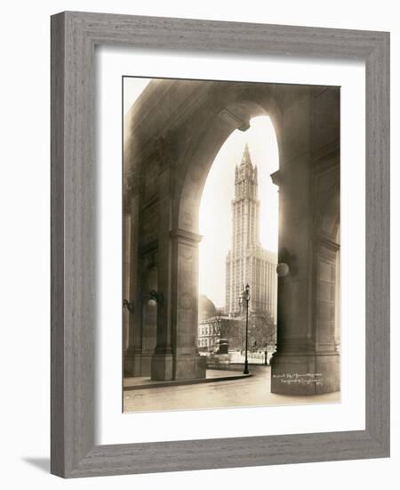 Woolworth Building Through Arch-null-Framed Photographic Print