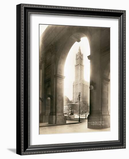 Woolworth Building Through Arch-null-Framed Photographic Print