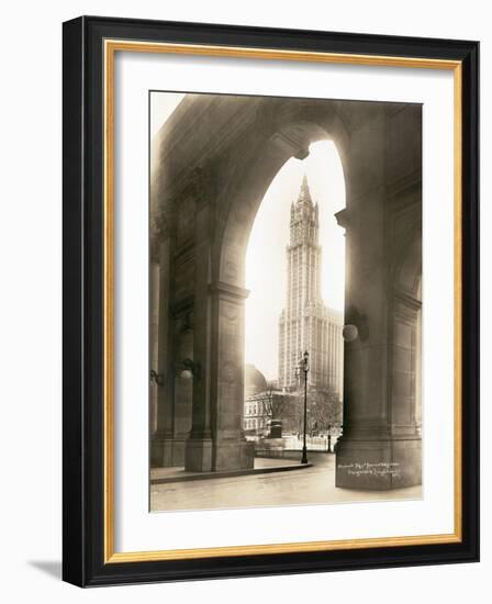 Woolworth Building Through Arch-null-Framed Photographic Print