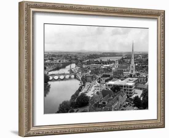 Worcester and the river crossings from the cathedral tower. 1968-Staff-Framed Photographic Print