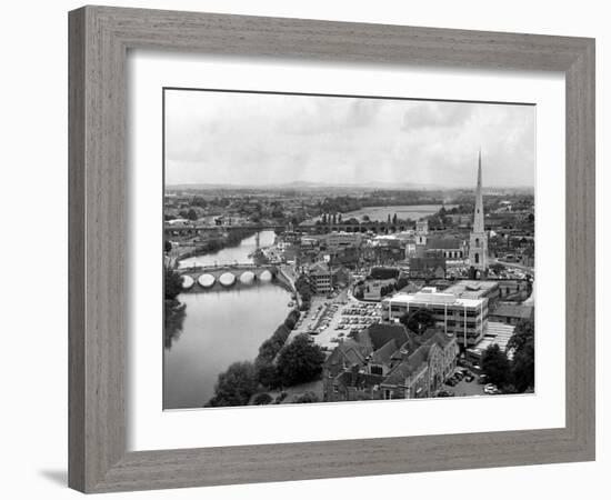 Worcester and the river crossings from the cathedral tower. 1968-Staff-Framed Photographic Print