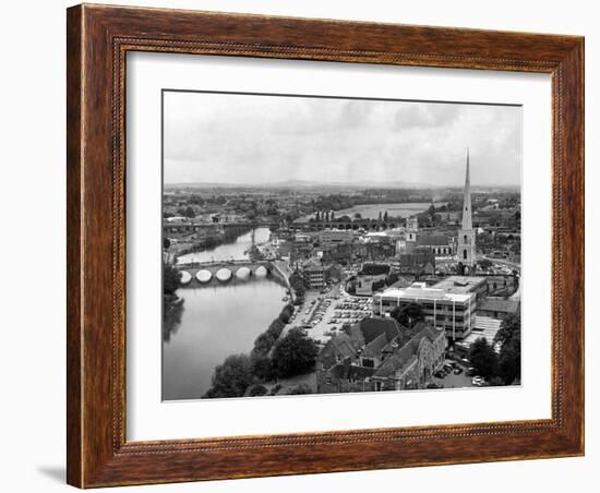 Worcester and the river crossings from the cathedral tower. 1968-Staff-Framed Photographic Print