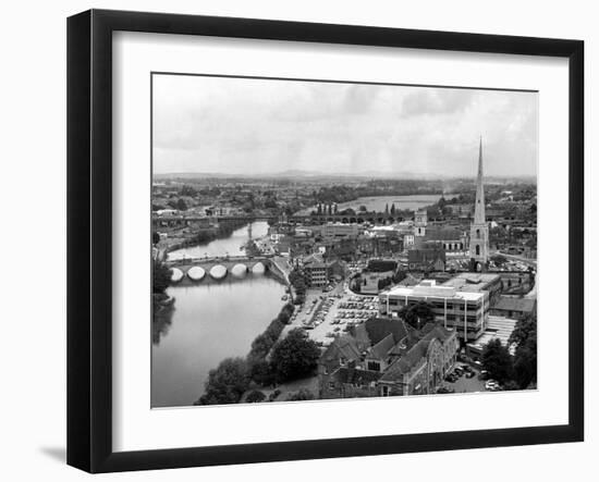 Worcester and the river crossings from the cathedral tower. 1968-Staff-Framed Photographic Print