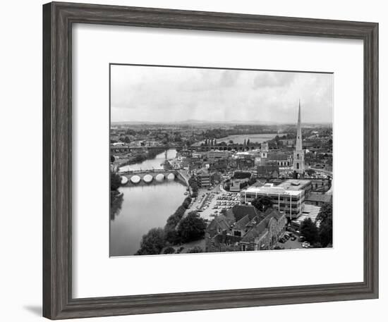 Worcester and the river crossings from the cathedral tower. 1968-Staff-Framed Photographic Print