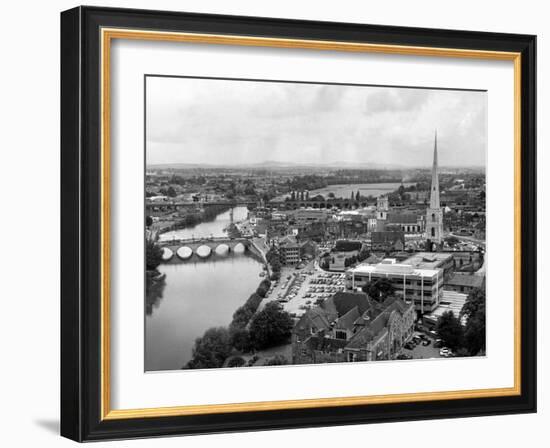 Worcester and the river crossings from the cathedral tower. 1968-Staff-Framed Photographic Print