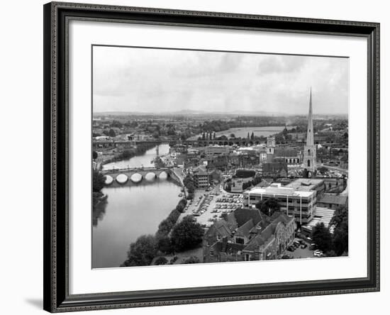 Worcester and the river crossings from the cathedral tower. 1968-Staff-Framed Photographic Print