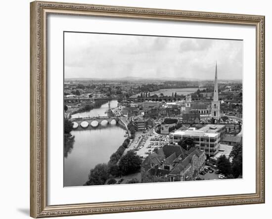 Worcester and the river crossings from the cathedral tower. 1968-Staff-Framed Photographic Print