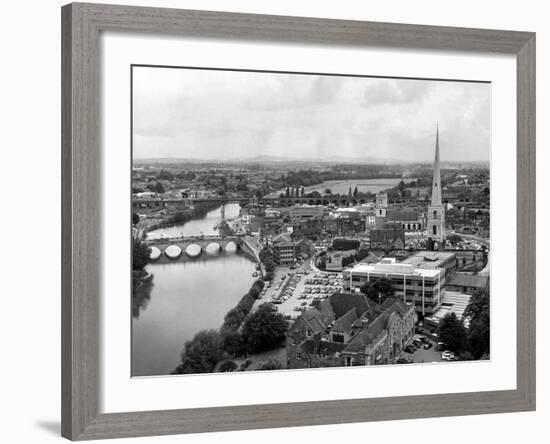 Worcester and the river crossings from the cathedral tower. 1968-Staff-Framed Photographic Print