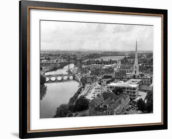 Worcester and the river crossings from the cathedral tower. 1968-Staff-Framed Photographic Print