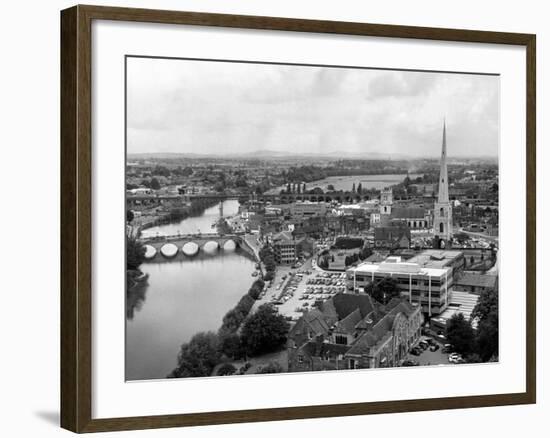 Worcester and the river crossings from the cathedral tower. 1968-Staff-Framed Photographic Print