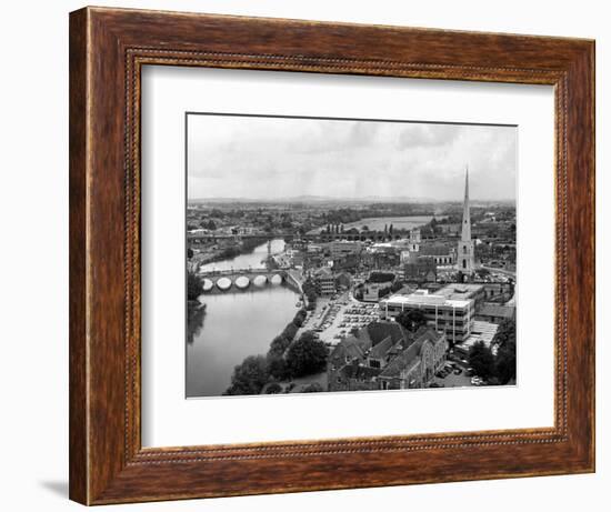 Worcester and the river crossings from the cathedral tower. 1968-Staff-Framed Photographic Print