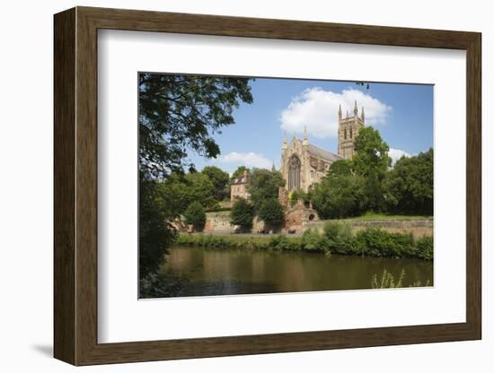 Worcester Cathedral and the River Severn, Worcester, Worcestershire, England-Stuart Black-Framed Photographic Print