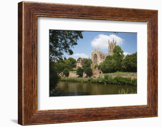 Worcester Cathedral and the River Severn, Worcester, Worcestershire, England-Stuart Black-Framed Photographic Print