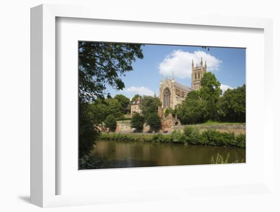 Worcester Cathedral and the River Severn, Worcester, Worcestershire, England-Stuart Black-Framed Photographic Print