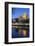 Worcester Cathedral on the River Severn Floodlit at Dusk, Worcester, Worcestershire, England, UK-Stuart Black-Framed Photographic Print