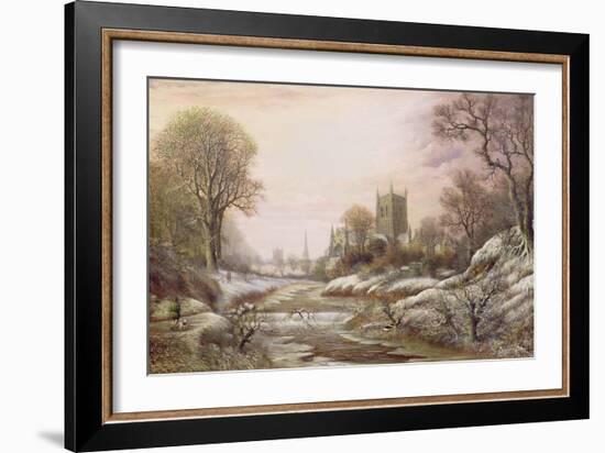 Worcester from the South West in the Snow, C.1875-Charles Leaver-Framed Giclee Print