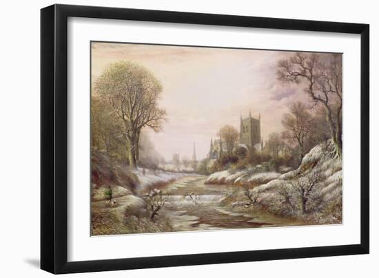 Worcester from the South West in the Snow, C.1875-Charles Leaver-Framed Giclee Print