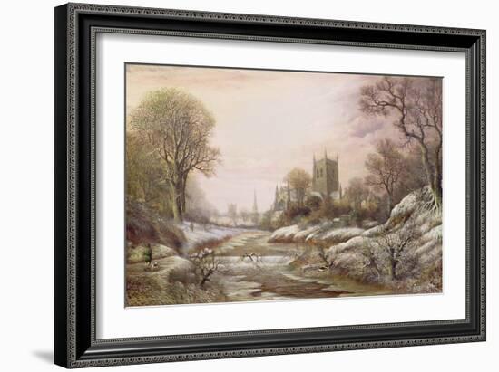 Worcester from the South West in the Snow, C.1875-Charles Leaver-Framed Giclee Print