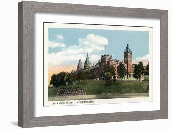 Worcester, Massachusetts - Campus View of Holy Cross College-Lantern Press-Framed Art Print