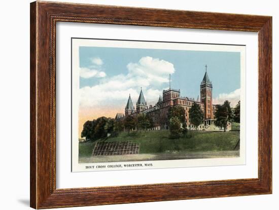 Worcester, Massachusetts - Campus View of Holy Cross College-Lantern Press-Framed Art Print