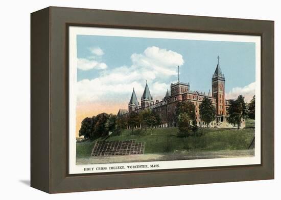 Worcester, Massachusetts - Campus View of Holy Cross College-Lantern Press-Framed Stretched Canvas