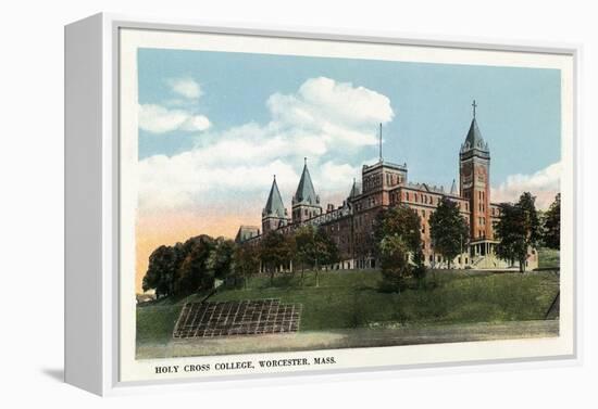 Worcester, Massachusetts - Campus View of Holy Cross College-Lantern Press-Framed Stretched Canvas