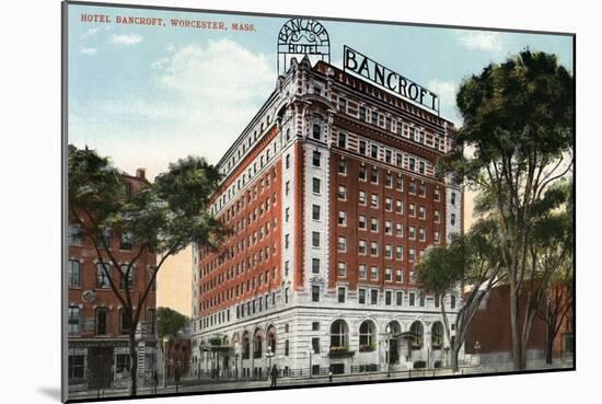 Worcester, Massachusetts - Exterior View of the Hotel Bancroft-Lantern Press-Mounted Art Print