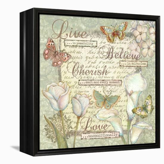 Word 5 Sentiments-Viv Eisner-Framed Stretched Canvas