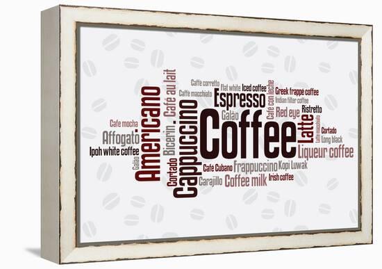 Wordcloud Of Coffee-alanuster-Framed Stretched Canvas