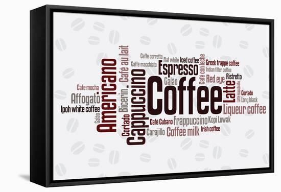 Wordcloud Of Coffee-alanuster-Framed Stretched Canvas