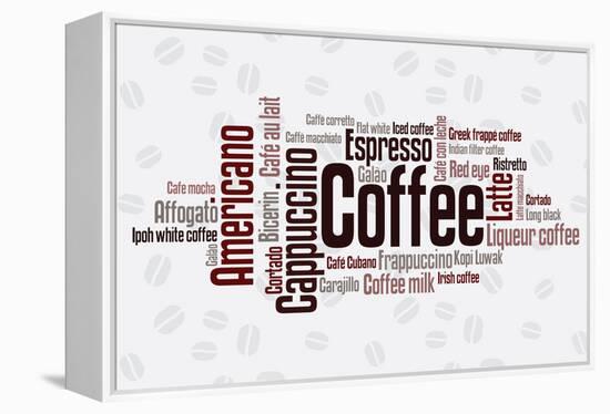 Wordcloud Of Coffee-alanuster-Framed Stretched Canvas