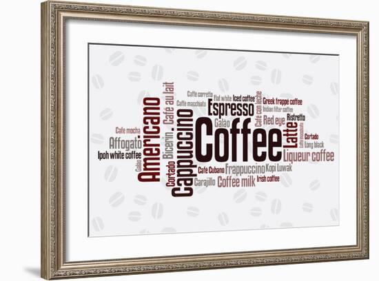 Wordcloud Of Coffee-alanuster-Framed Art Print