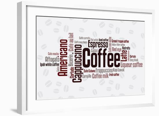 Wordcloud Of Coffee-alanuster-Framed Art Print