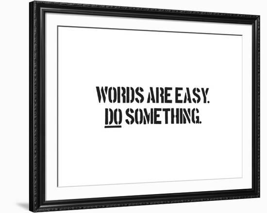 Words Are Easy-SM Design-Framed Art Print