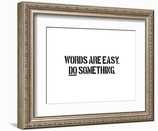 Words Are Easy-SM Design-Framed Art Print