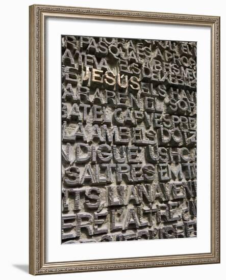 Words Including Jesus on Door, Sagrada Familia, Barcelona, Catalonia, Spain, Europe-Martin Child-Framed Photographic Print